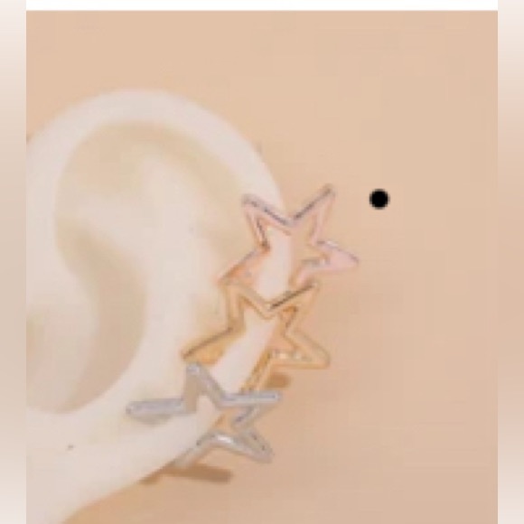 NEW Non-Piercing Star Cuff Earrings, 3-pack - Picture 2 of 5